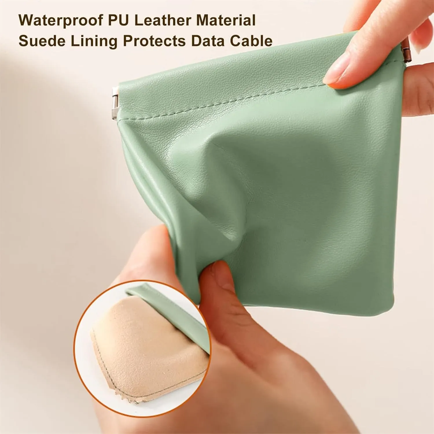 Onavee Purse Pouches, Pouchic Snap Closure Pouches, Pouchic - Personalized Snap Closure Leather Organizer Pouch -square: Pink Blue