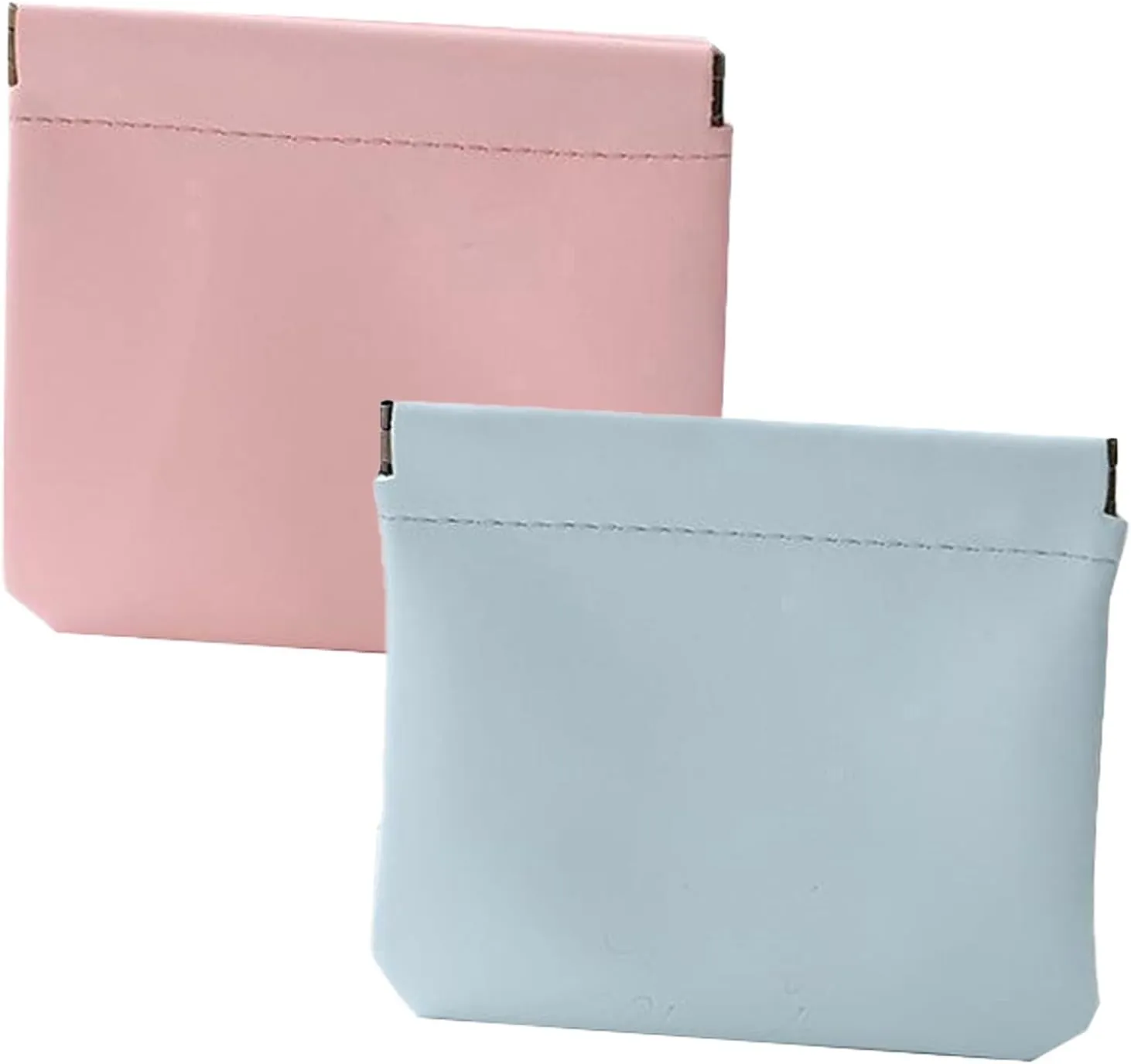 Onavee Purse Pouches, Pouchic Snap Closure Pouches, Pouchic - Personalized Snap Closure Leather Organizer Pouch -square: Pink Blue