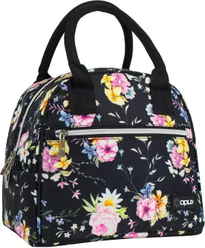 opux Insulated Lunch Box Women, Lunch Bag Tote Girls Kids Teen Adult, Cute Soft Lunch Cooler Container Work School, Reusable Thermal Food Meal Prep Organizer Lunch Pail Travel Beach, Floral Black