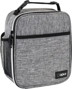 opux Premium Insulated Lunch Box, Soft School Lunch Bag for Kids Boys Girls, Leakproof Small Lunch Pail Men Women Work, Reusable Compact Cooler Tote Lunchbox for Office Adult, Light Grey