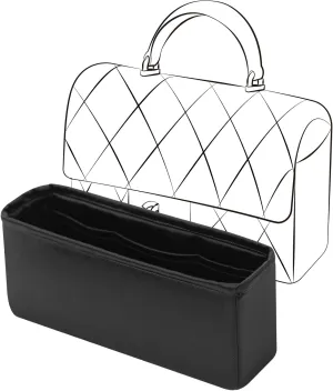 Organizer Insert for Chanel 22P CF Mini Handle Bags, Sliky Purse Inserts, Exclusively for Chanel 22P Classic Flap Mini Handle Bags (Black)