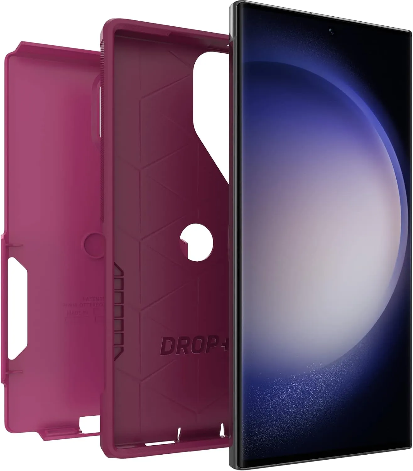 OtterBox Galaxy S23 Ultra Commuter Series Case - INTO The Fuchsia (Pink), Slim & Tough, Pocket-Friendly, with Port Protection