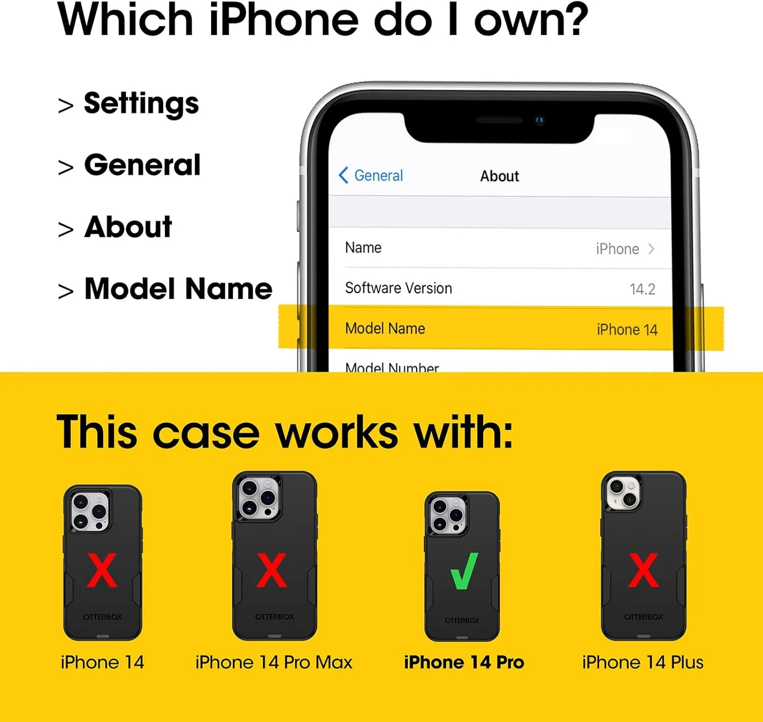 OtterBox iPhone 14 Pro (ONLY) Commuter Series Case - Dont BE Blue (Blue), Slim & Tough, Pocket-Friendly, with Port Protection