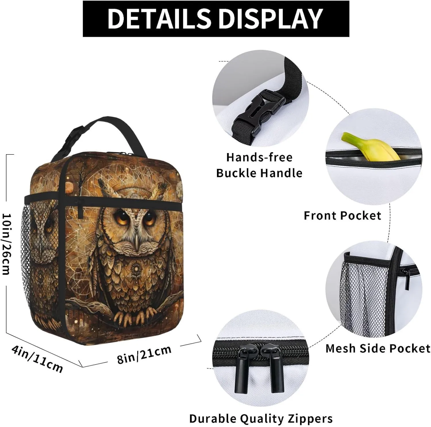 Owl Beliefs Insulated Lunch Box For Men Women Lunch Bag Perfect For Office Travel Outings