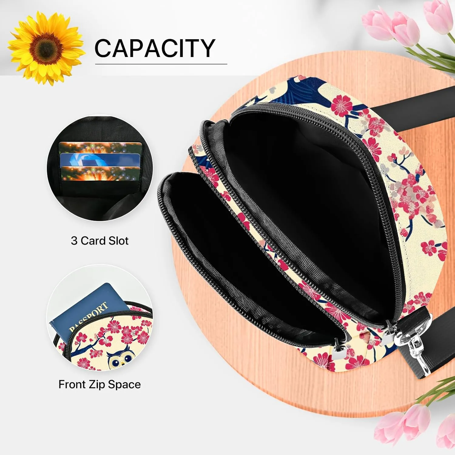 Owl Crossbody Purse for Women Casual Cell Phone Bag Waterproof Shoulder Bags Travel