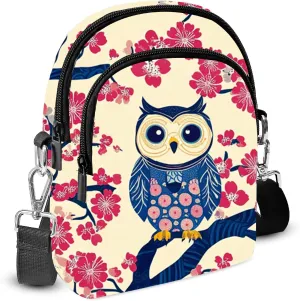 Owl Crossbody Purse for Women Casual Cell Phone Bag Waterproof Shoulder Bags Travel