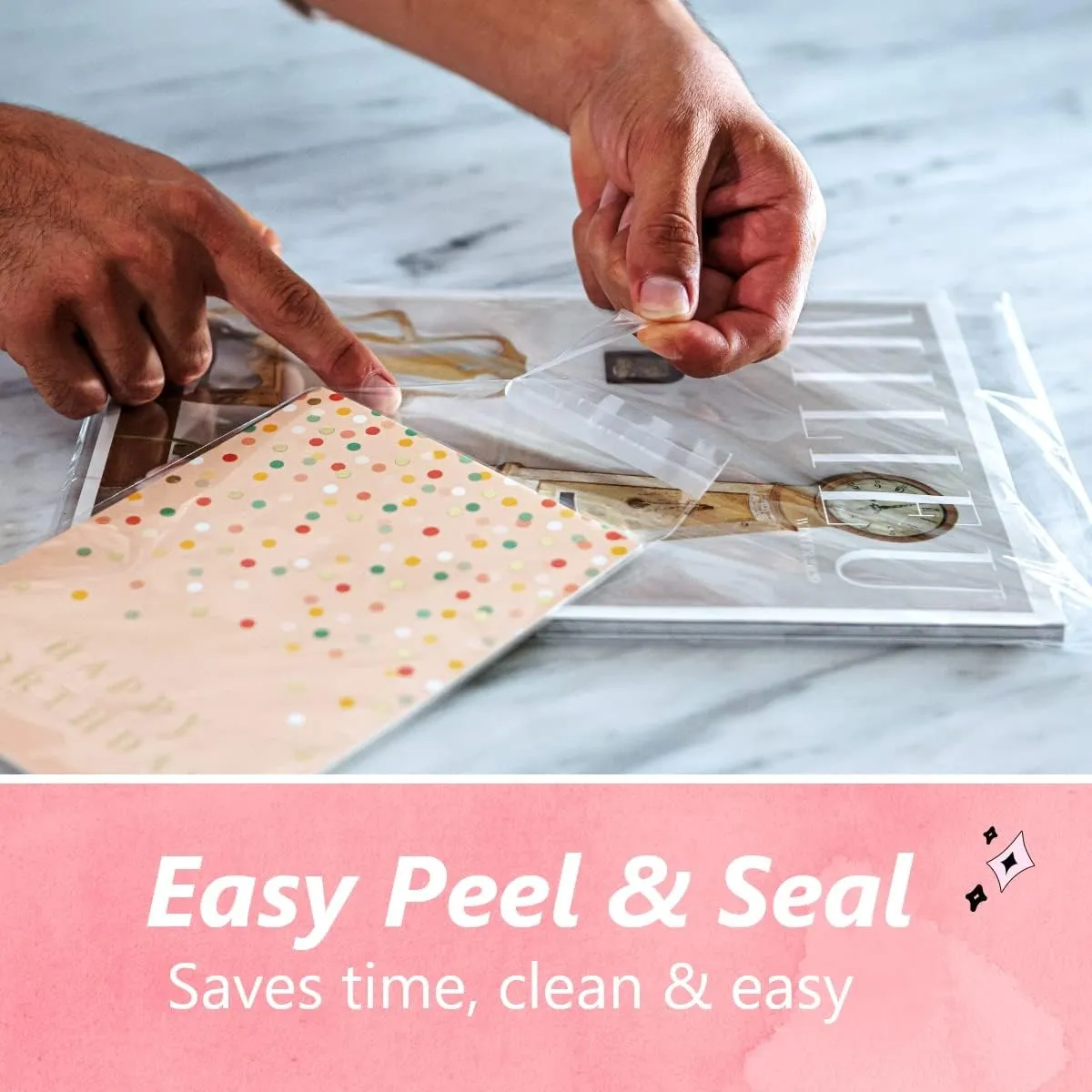 Pack It Chic - 5” X 7” (1000 Pack) Clear Resealable Cello Bags - Fits 5X7 Prints, Photos, A2 A4 A6 Cards & Envelopes - Self Seal