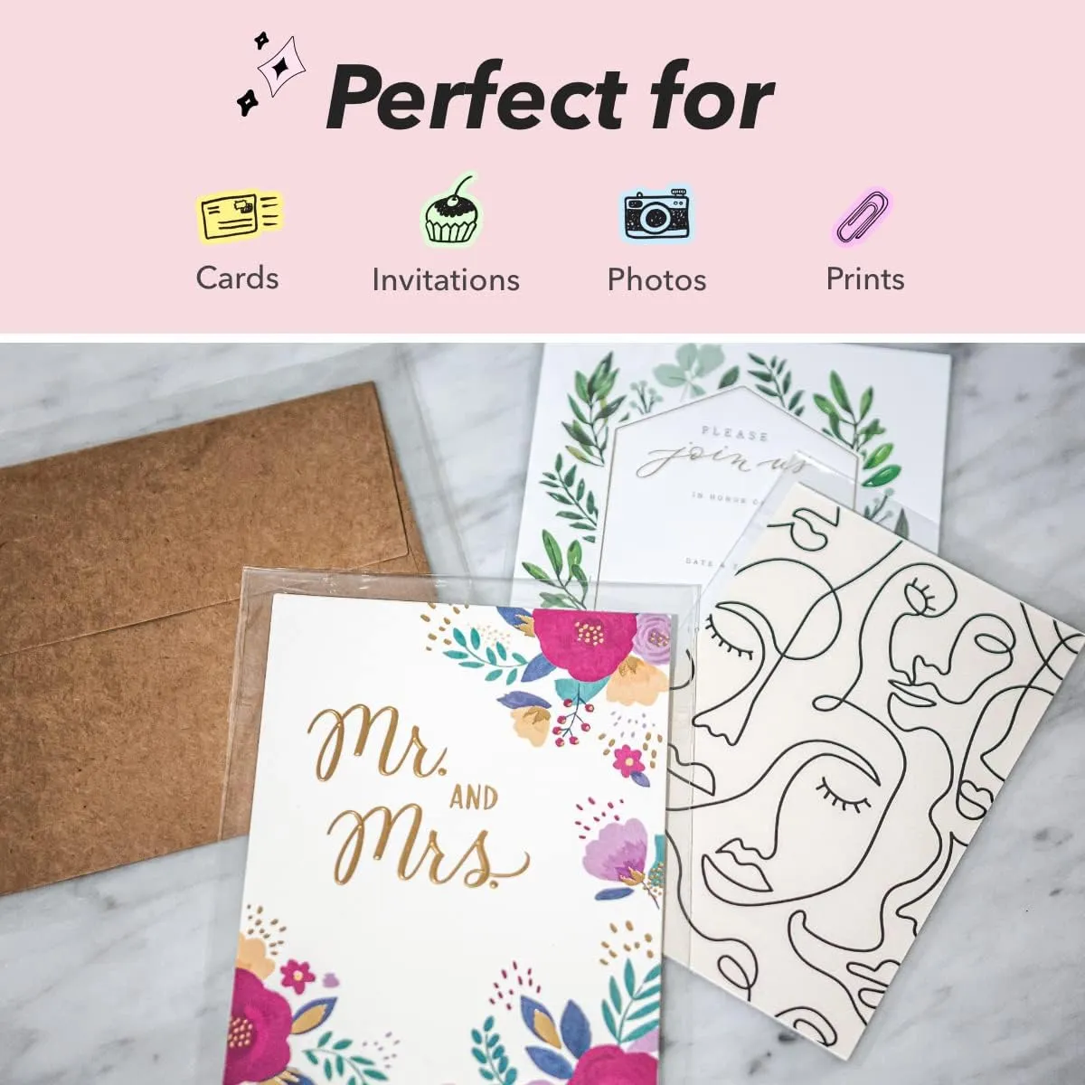 Pack It Chic - 5” X 7” (1000 Pack) Clear Resealable Cello Bags - Fits 5X7 Prints, Photos, A2 A4 A6 Cards & Envelopes - Self Seal