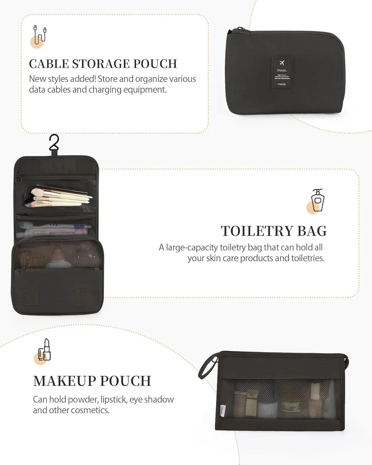 Packing Cubes 11 PCS, Mesh Breathable Luggage Organizers Bags, Packing Organizers, Durable Travel Essentials Bags Set, Travel Packing Organizers, Black