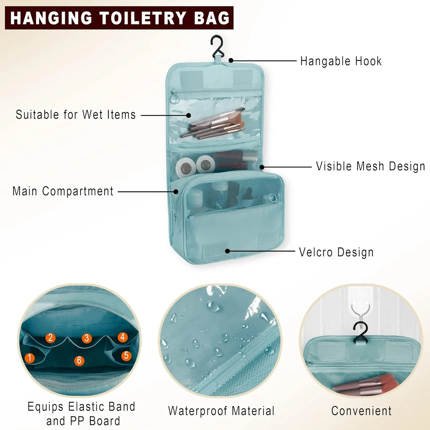 Packing Cubes, 8 Pcs Travel Packing Organizers for Suitcases, Large Capacity Travel Luggage Organizers Set includes 8 Storage Bags, (Light Blue)