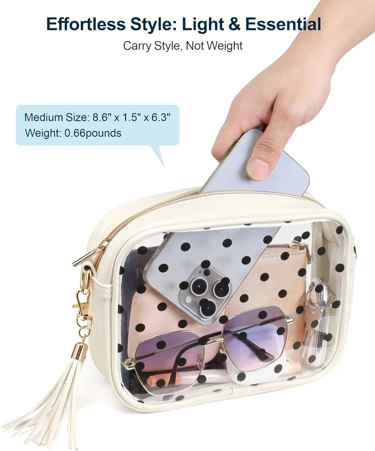 PACKISM Clear Bag for Stadium Events - Clear Purses for Women Stadium Crossbody Concert Bag for Game Day， Sports, Festival