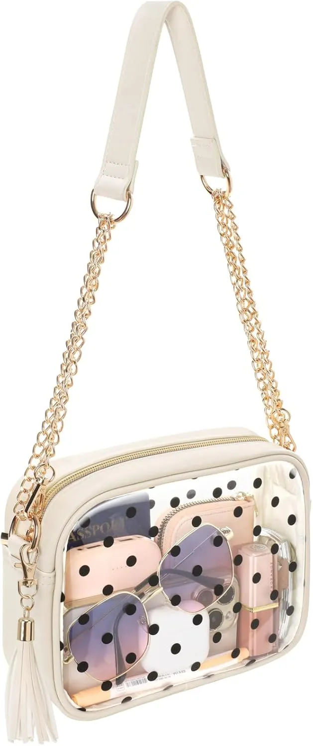 PACKISM Clear Bag for Stadium Events - Clear Purses for Women Stadium Crossbody Concert Bag for Game Day， Sports, Festival