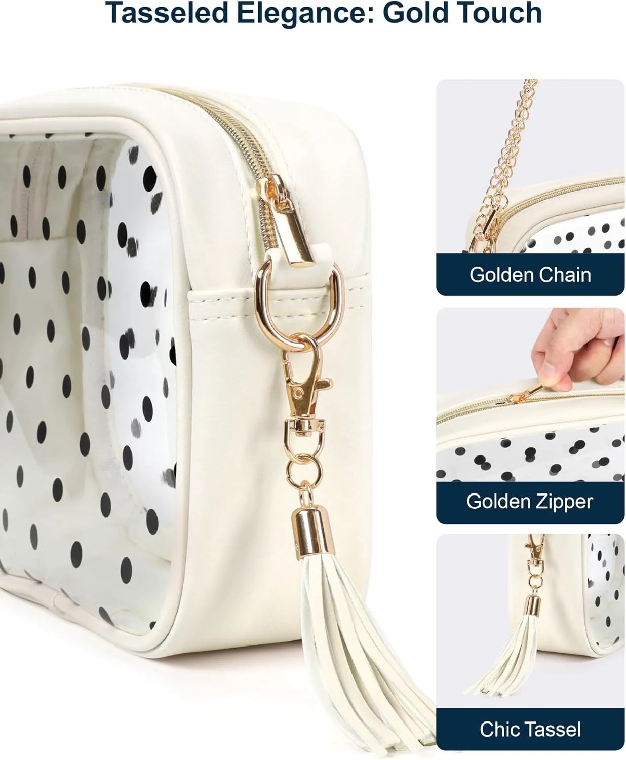 PACKISM Clear Bag for Stadium Events - Clear Purses for Women Stadium Crossbody Concert Bag for Game Day， Sports, Festival