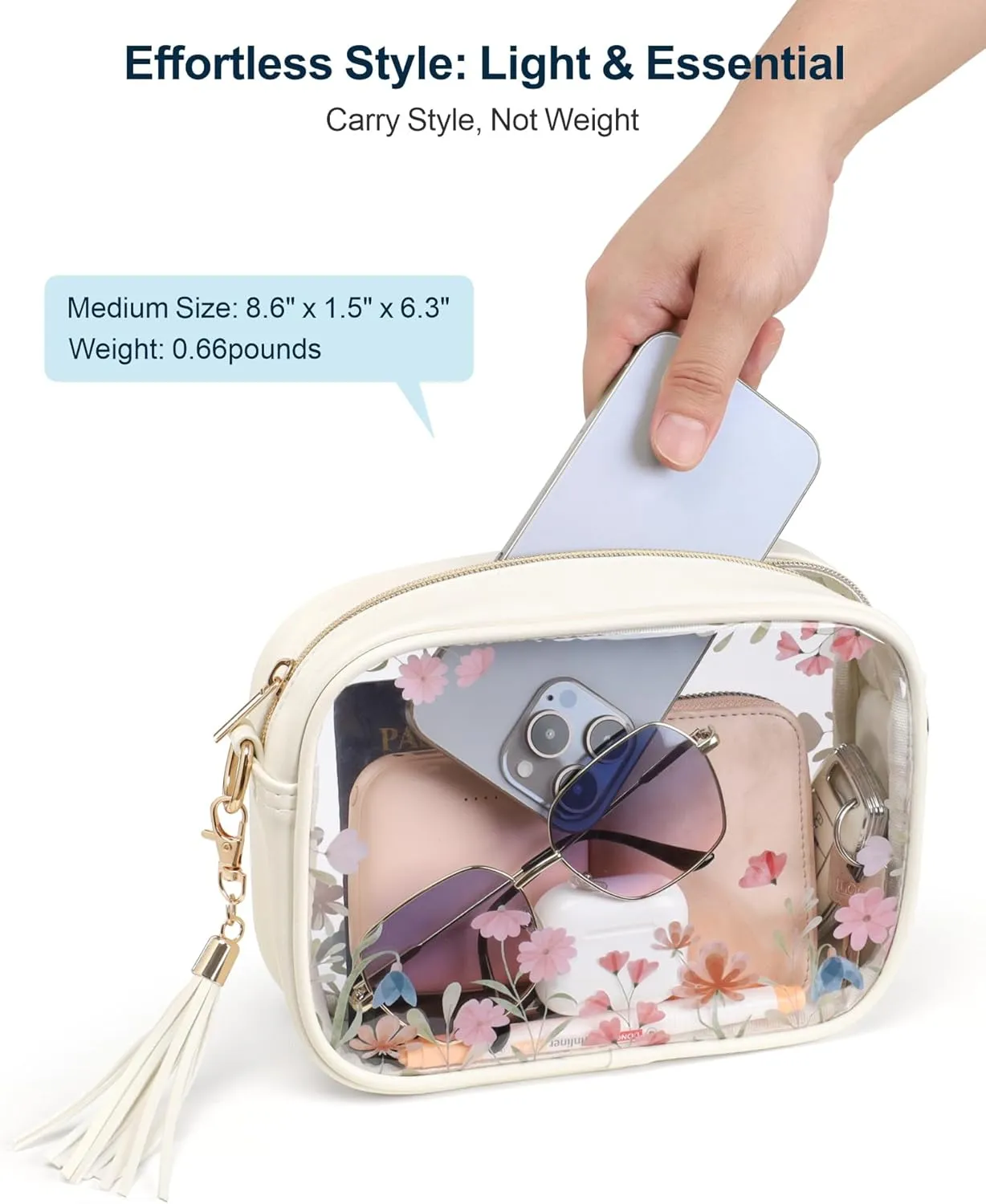 PACKISM Clear Bag for Stadium Events - Clear Purses for Women Stadium Crossbody Concert Bag for Game Day， Sports, Festival