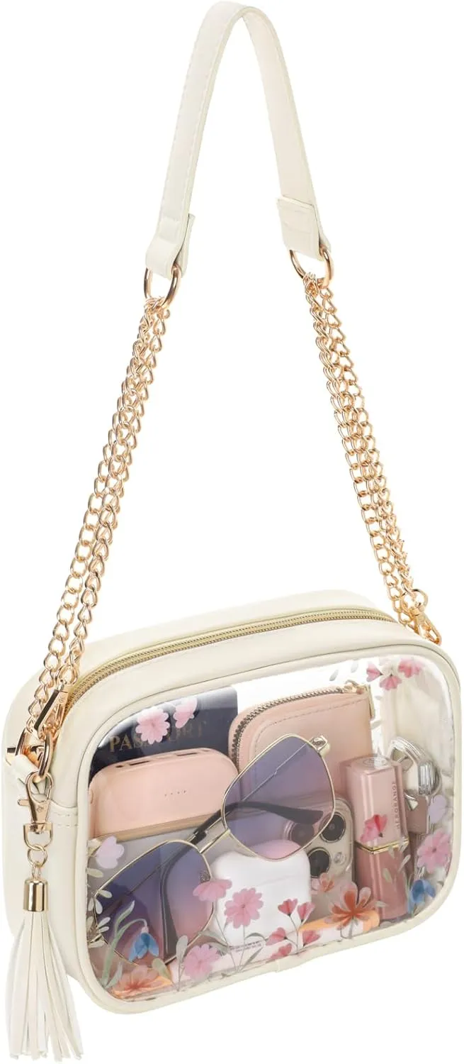 PACKISM Clear Bag for Stadium Events - Clear Purses for Women Stadium Crossbody Concert Bag for Game Day， Sports, Festival