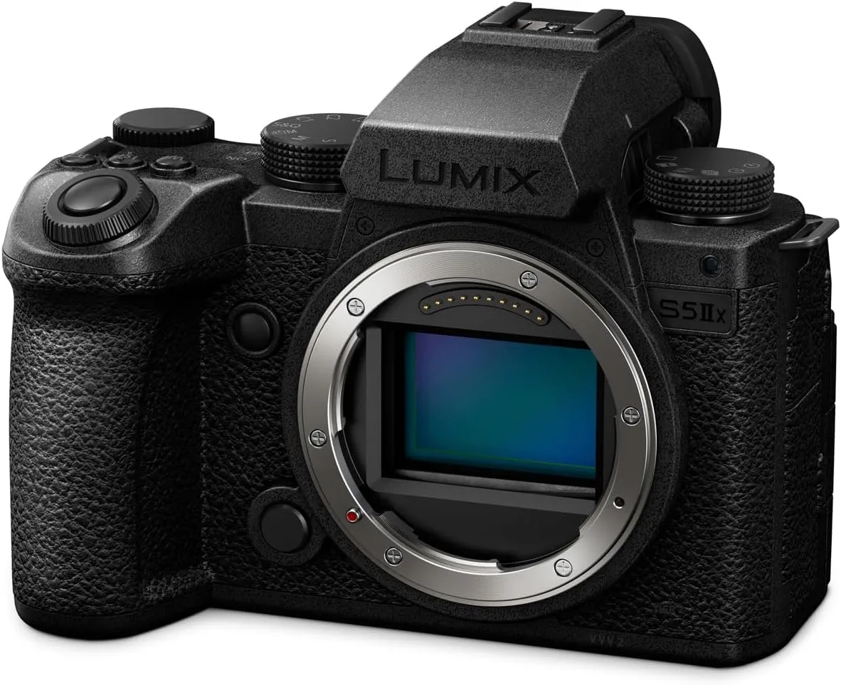 Panasonic LUMIX S5IIX Mirrorless Camera, 24.2MP Full Frame with Phase Hybrid AF, New Active I.S. Technology, 5.8K Pro-Res, RAW Over HDMI, IP Streaming - DC-S5M2XBODY Black