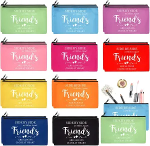 Paterr 20 Pcs Friend Cosmetic Bags Friend Group Gifts Friendship Makeup Pouch Bulk Graduation Gifts for Women Bestie Birthday Day