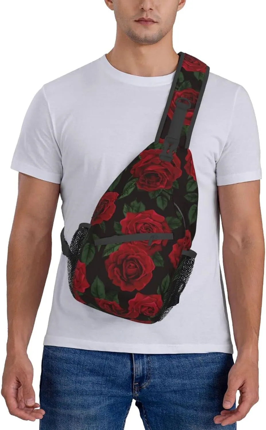 Pattern Printed Sling Bag for Women Men Crossbody Shoulder Backpack Chest Bags Gym Travel Hiking Casual Daypack