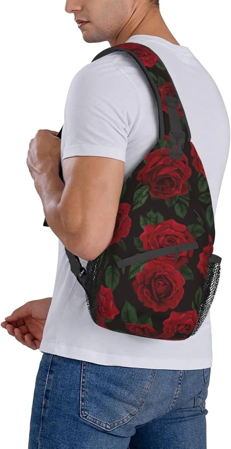 Pattern Printed Sling Bag for Women Men Crossbody Shoulder Backpack Chest Bags Gym Travel Hiking Casual Daypack