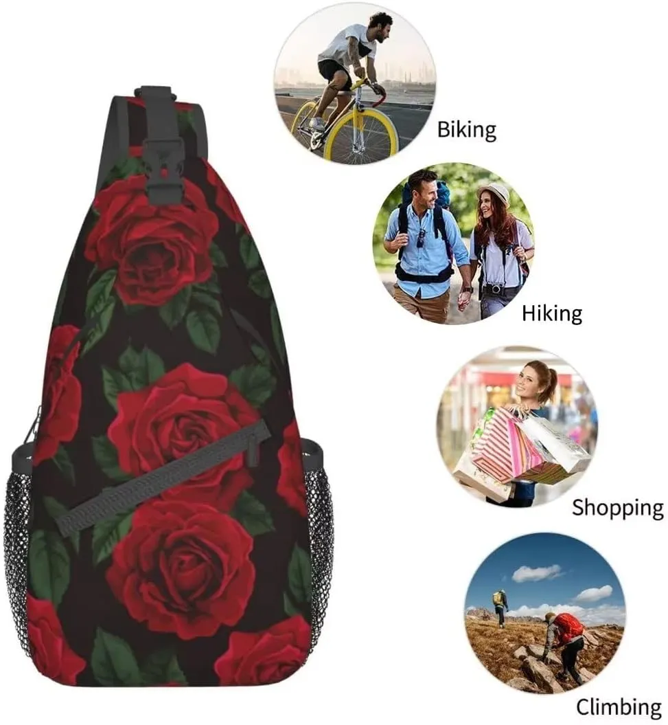 Pattern Printed Sling Bag for Women Men Crossbody Shoulder Backpack Chest Bags Gym Travel Hiking Casual Daypack