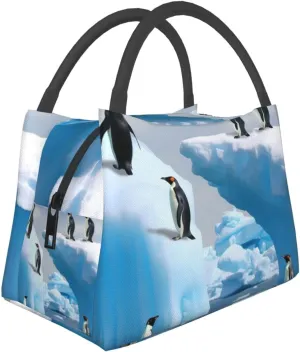 Penguins On The Iceberg Lunch Bag for Men Women Insulated Lunch Box for Adult Reusable Lunch Tote Bags Large Capacity Leakproof Cooler Food Container for Work Travel Office