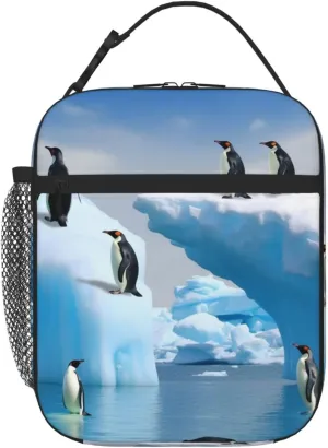 Penguins On The Iceberg Lunch Bag for Men Women Insulated Lunch Box for Adult Reusable Lunch Tote Bags Large Capacity Lunch Case Leakproof Cooler Lunch Container for Work Travel Office