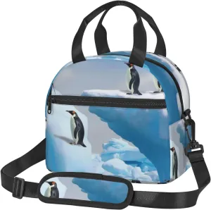 Penguins On The Iceberg Lunch Bag for Women Men Insulated Lunch Box Reusable Leakproof Lunch Tote Bags Cooler Food Containers Large Meal Bag for Work Travel Outdoor
