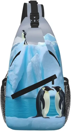 Penguins On The Iceberg Sling Bag For Women Men Travel Hiking Backpack Crossbody Shoulder Chest Bags Casual Daypack