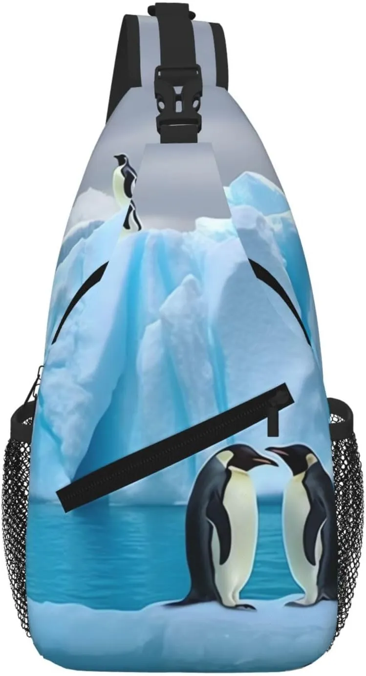 Penguins On The Iceberg Sling Bag For Women Men Travel Hiking Backpack Crossbody Shoulder Chest Bags Casual Daypack