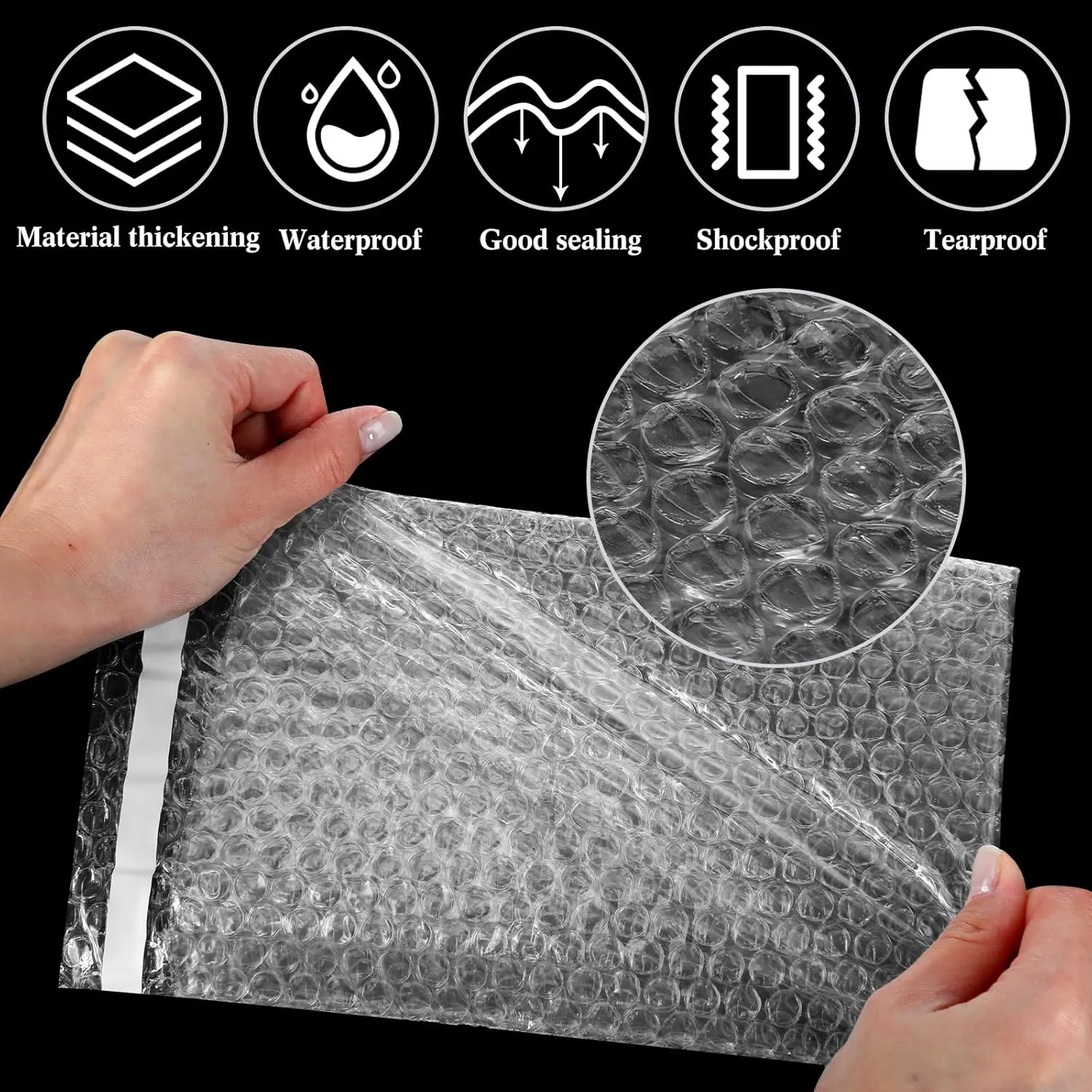 PerKoop 120 Pcs 6" x 8.5" Bubble Cushion Wrap Bags Bulk, Double Wall Bubble Cushion Wrap Pouches, Clear Protective Bags Thickening Shockproof for Shipping Packing Storage Moving