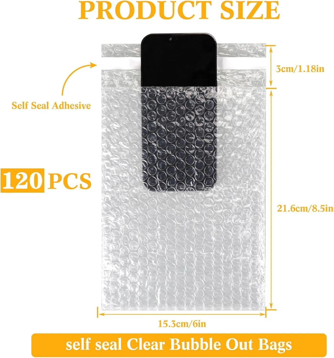 PerKoop 120 Pcs 6" x 8.5" Bubble Cushion Wrap Bags Bulk, Double Wall Bubble Cushion Wrap Pouches, Clear Protective Bags Thickening Shockproof for Shipping Packing Storage Moving
