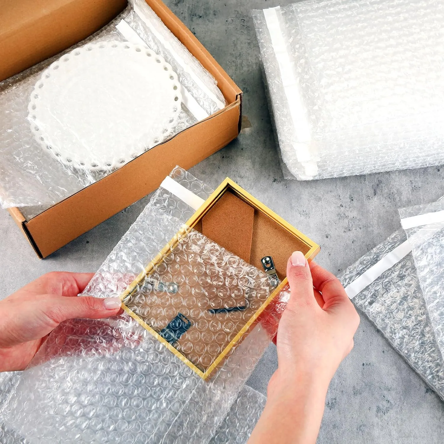 PerKoop 120 Pcs 6" x 8.5" Bubble Cushion Wrap Bags Bulk, Double Wall Bubble Cushion Wrap Pouches, Clear Protective Bags Thickening Shockproof for Shipping Packing Storage Moving