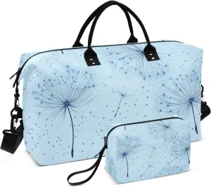 Personal Item Travel Bag Carry on Bag Sport Training Bag with Adjustable Strap for Hiking Waterproof Dandelion Glory Blue