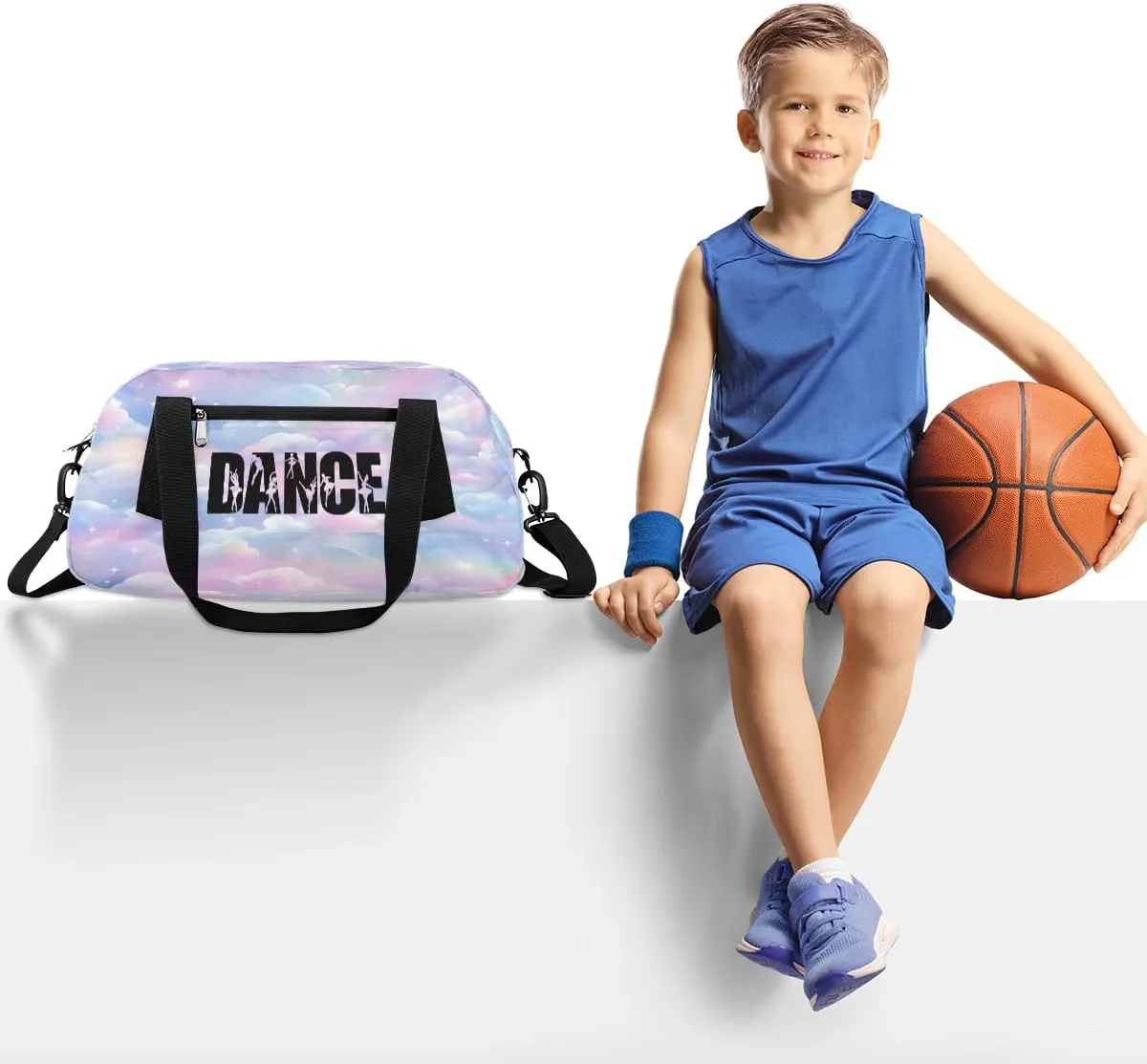 Personalized Kids Duffel Bag,Custom Sport Gym Bag for Girls,Weekender Overnight Tote Bag Carry On Duffel Bag for Travel Gymnastic Dance Ballet