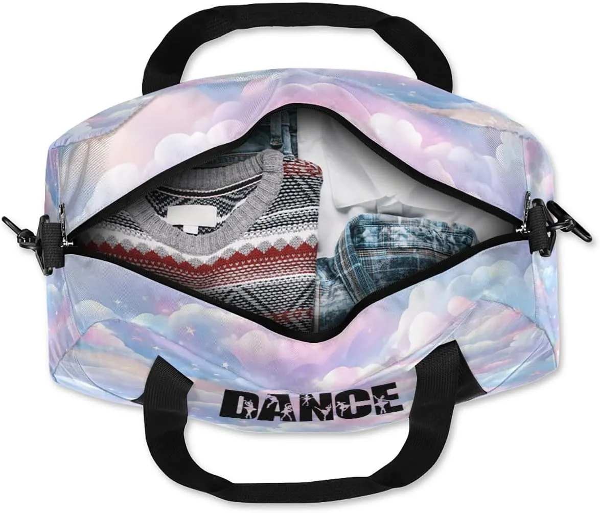 Personalized Kids Duffel Bag,Custom Sport Gym Bag for Girls,Weekender Overnight Tote Bag Carry On Duffel Bag for Travel Gymnastic Dance Ballet