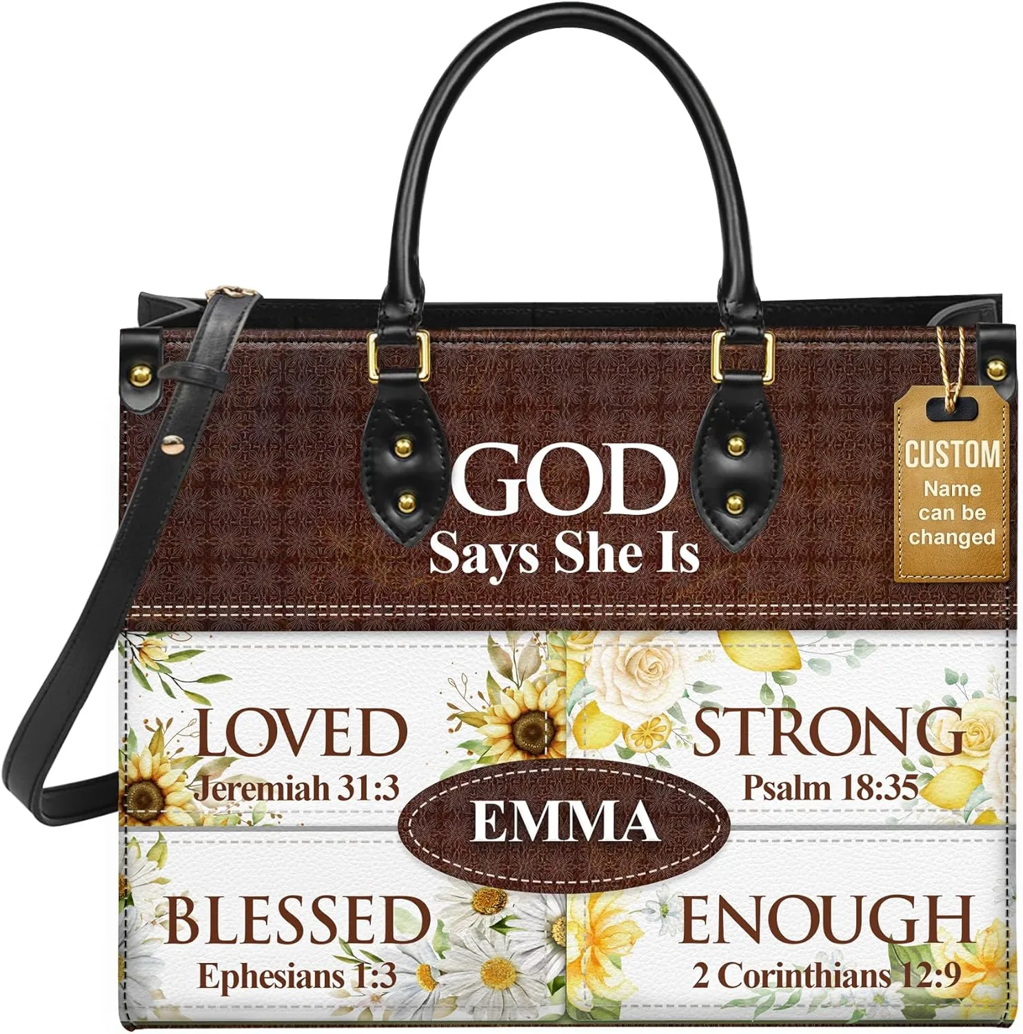 Personalized Leather Handbag for Women, Custom Name Church Bags, Christian Gifts for God Lovers, Ideal for Mother’s Day Gifts