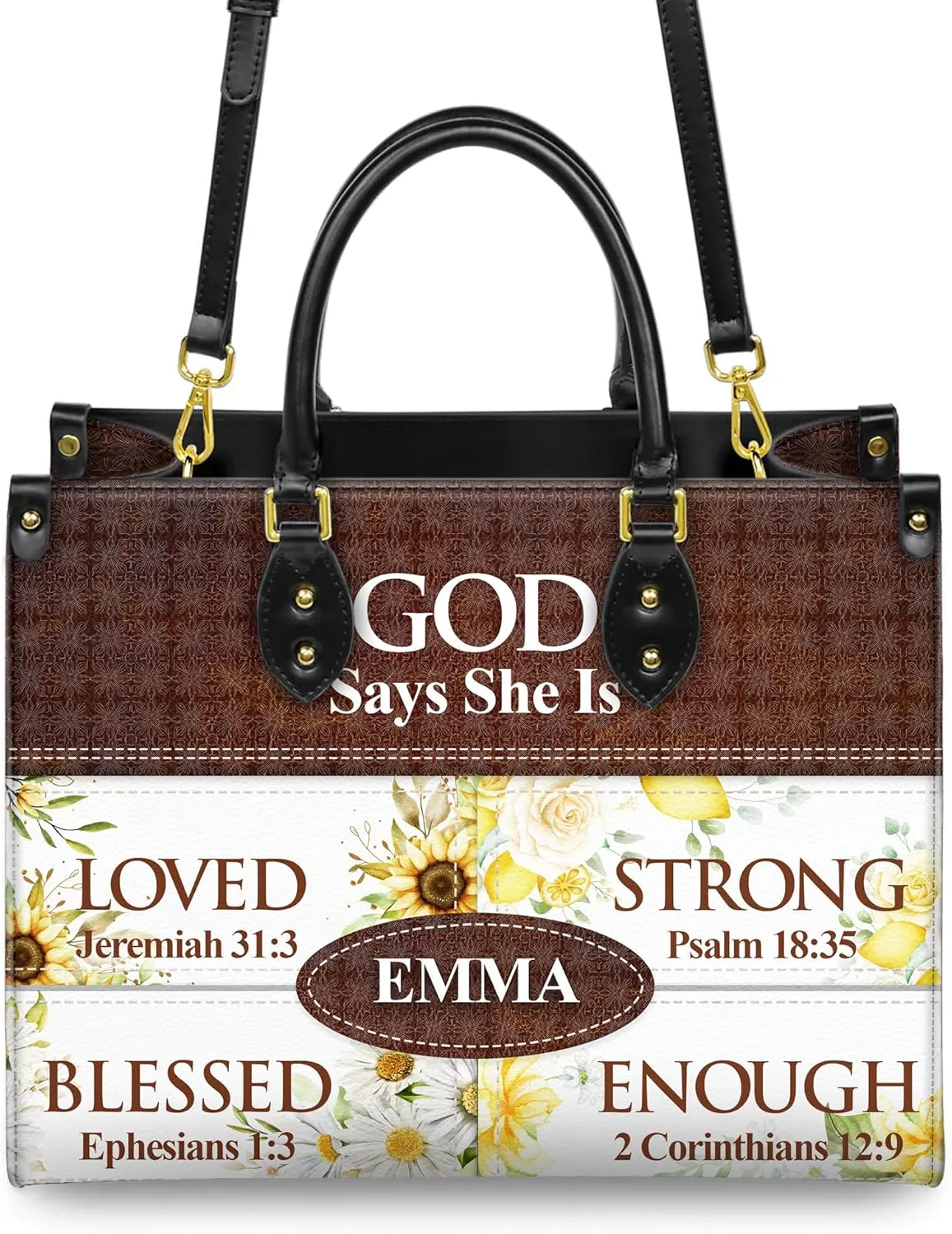 Personalized Leather Handbag for Women, Custom Name Church Bags, Christian Gifts for God Lovers, Ideal for Mother’s Day Gifts