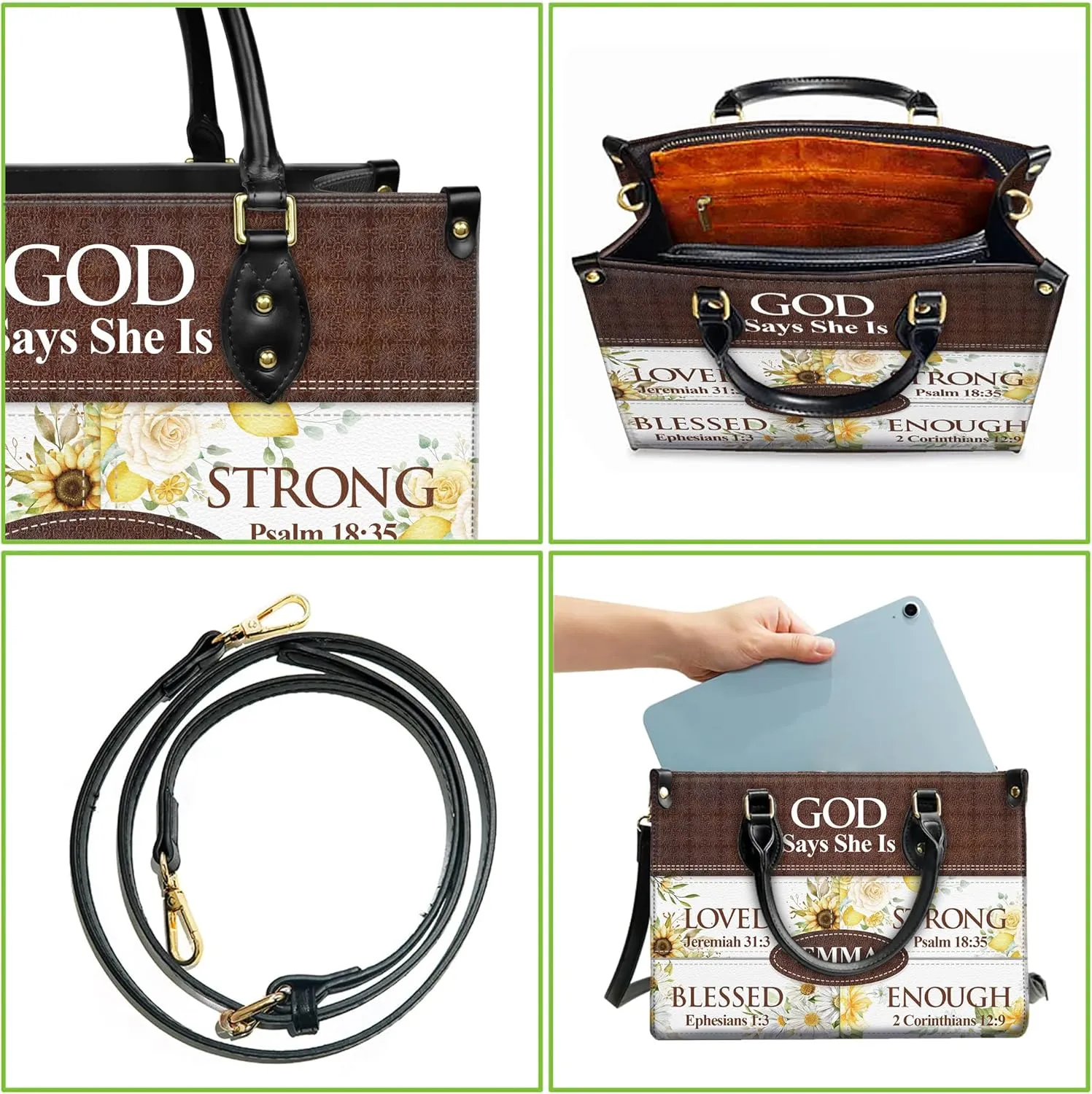 Personalized Leather Handbag for Women, Custom Name Church Bags, Christian Gifts for God Lovers, Ideal for Mother’s Day Gifts