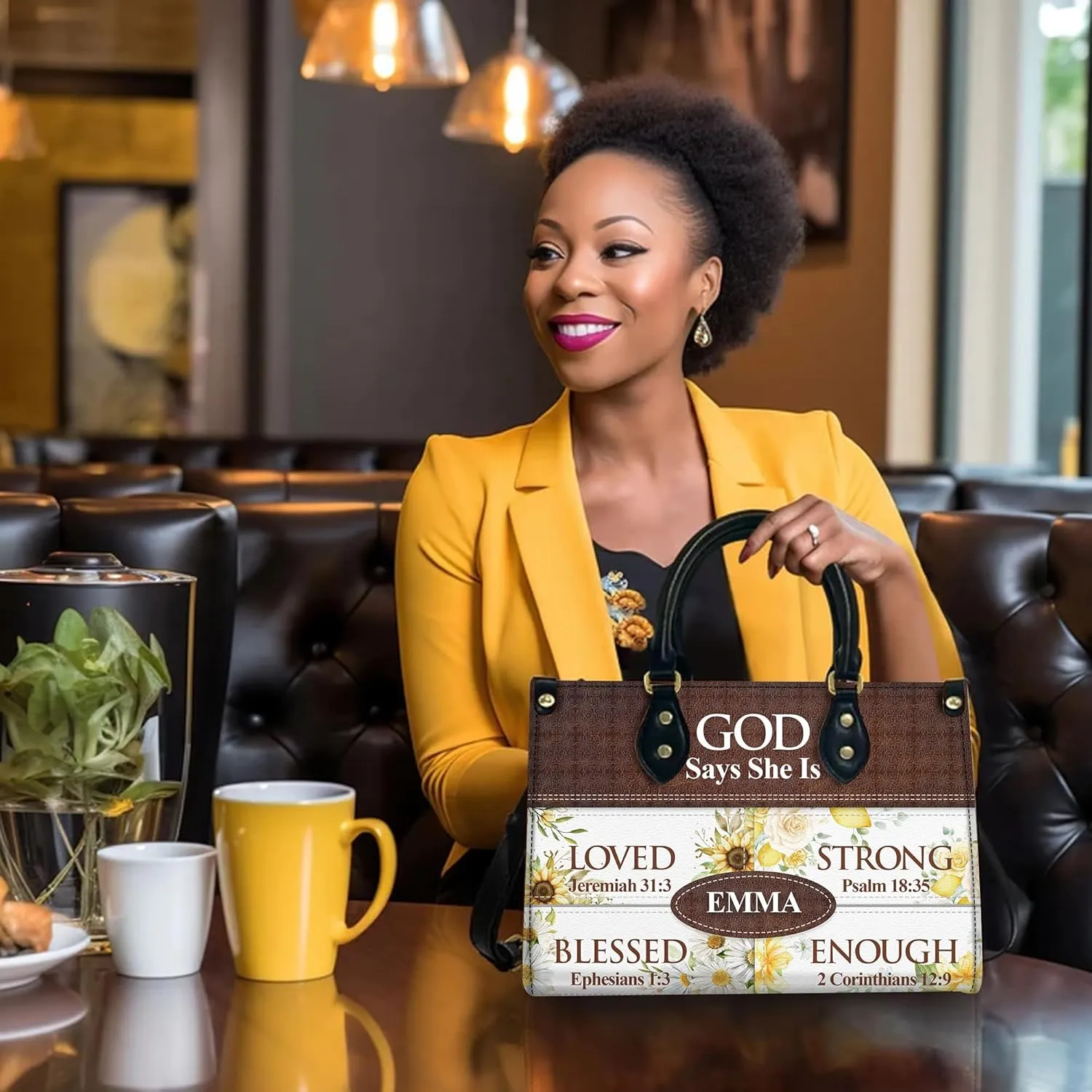 Personalized Leather Handbag for Women, Custom Name Church Bags, Christian Gifts for God Lovers, Ideal for Mother’s Day Gifts