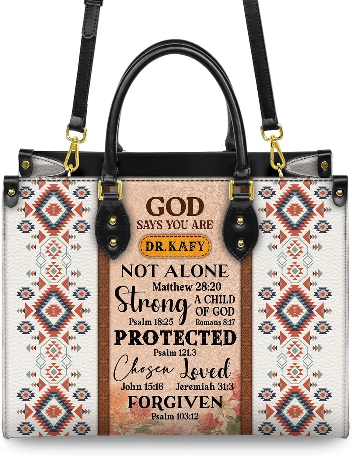 Personalized Leather Handbag for Women – Matching Purse and Wallet Set – Custom Name Church Bags, Mother's Day Gift