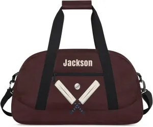 Personalized Sport Gym Bag for Boys,Custom Duffel Bag,Travel Weekender Overnight Tote Bag Carry On Duffel Bag,Customized Gift for Kids Cricket Ball