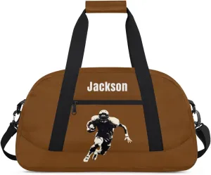 Personalized Sport Gym Bag for Boys,Custom Duffel Bag,Travel Weekender Overnight Tote Bag Carry On Duffel Bag,Customized Gift for Kids Sport American Football