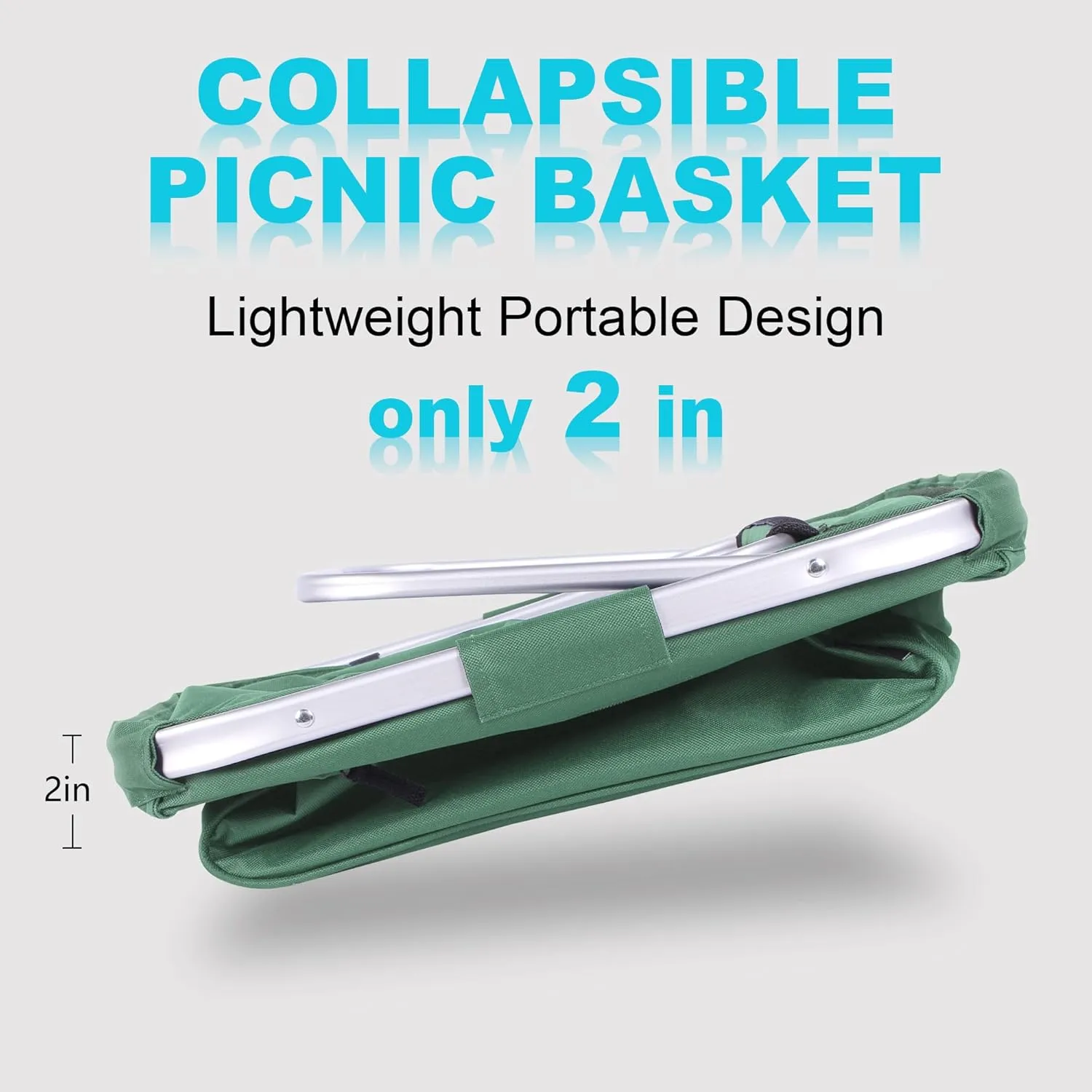 Picnic Basket, SIYUAN 24L Collapsible Market Basket with Two Handles Portable Canvas Grocery Basket Reusable Christmas Shopping Bag