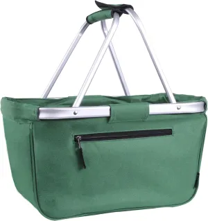 Picnic Basket, SIYUAN 24L Collapsible Market Basket with Two Handles Portable Canvas Grocery Basket Reusable Christmas Shopping Bag