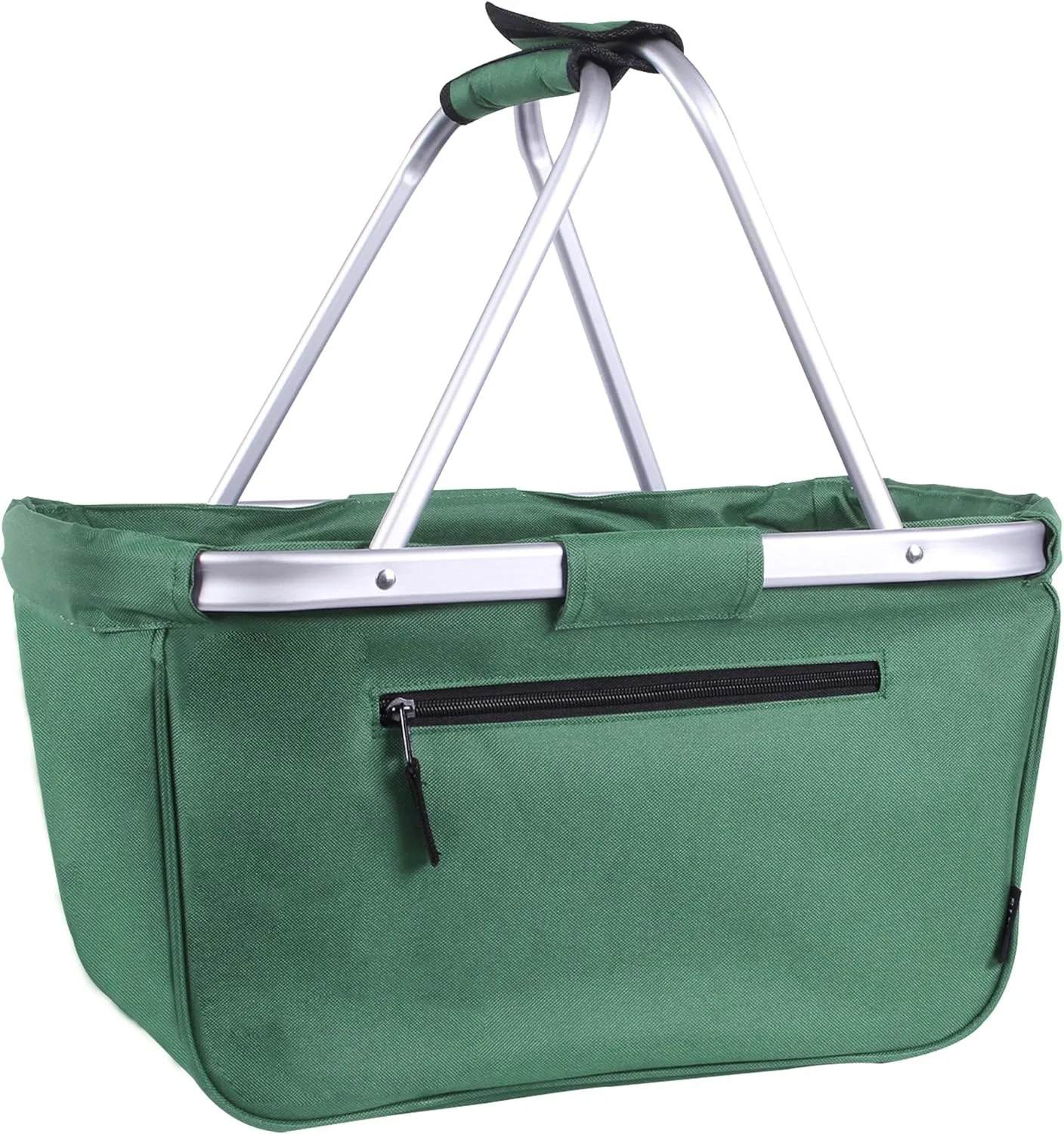 Picnic Basket, SIYUAN 24L Collapsible Market Basket with Two Handles Portable Canvas Grocery Basket Reusable Christmas Shopping Bag