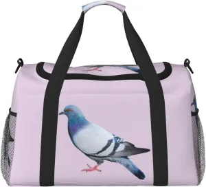 Pigeon Print Weekender Bag Large Capacity Hand Travel Bag Carry On Tote Airplane Travel Tote