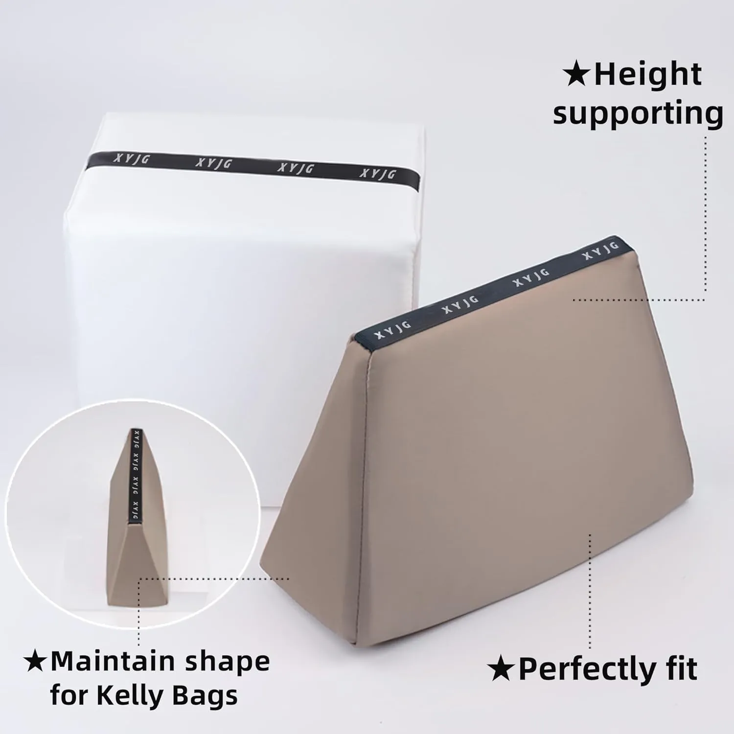 Pillow Luxury Bag Shaper Silky Smooth Insert for Handbagsfit Kelly mini2/20/25/28/32/35/40 Bags, Keep Bag Shape(Kelly 32,Cris tourterelle)