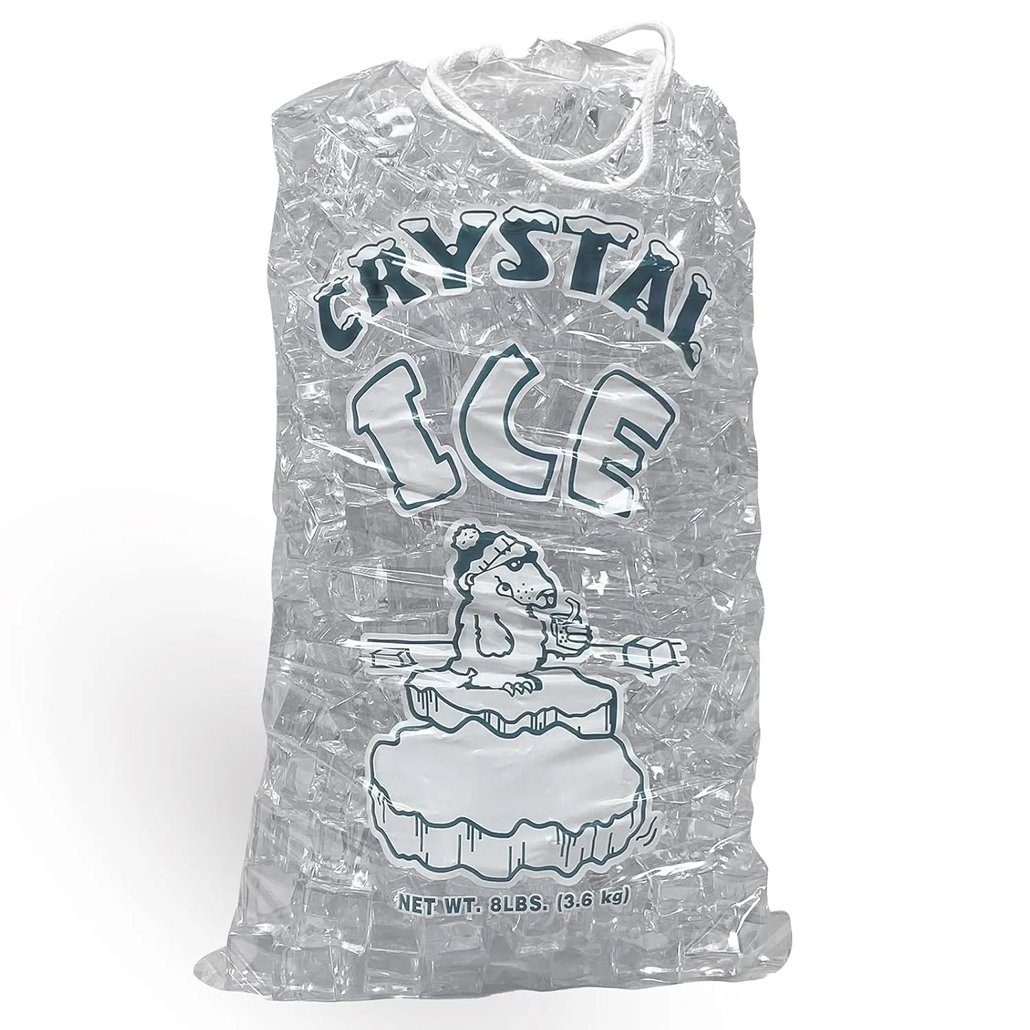 Pinnacle Mercantile 8 lb. Drawstring Ice Bags (100-Count) Heavy-Duty, Puncture-Resistant EVA | Cotton Pull Closure | Disposable, Recyclable | Portable Storage and Freezer Keeper