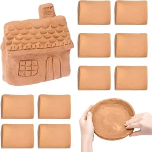PINVNBY Natural Terra Cotta Self Hardening Pottery Clay - 11 lb Low Fire Baking Clay for Adult Art Class DIY Crafts Sculpting (10 Pcs)