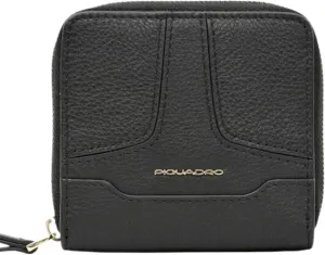 PIQUADRO PD4826S108R women's wallet 11x12x3 cm zipo coin pocket card holder black, Black